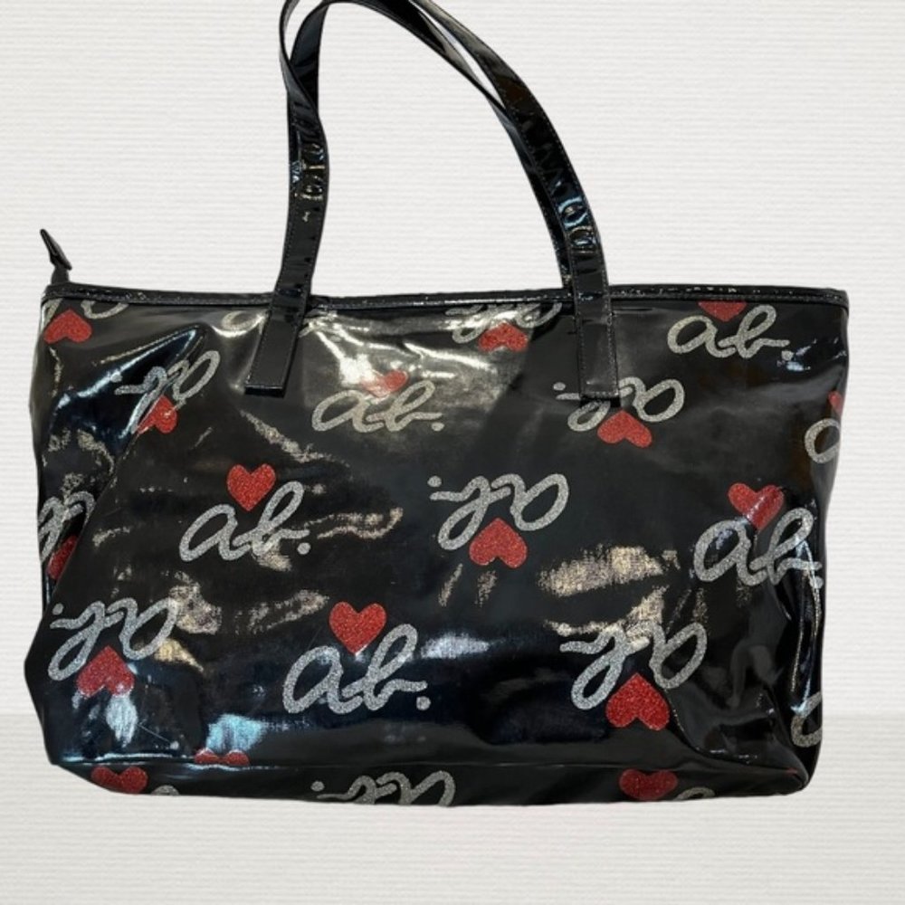 Agnes B. Limited edition, AB glitter heart tote bag.